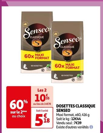 Auchan Supermarché Senseo dosettes classique offre