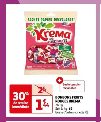 Auchan Supermarché Krema bonbons fruits rouges offre