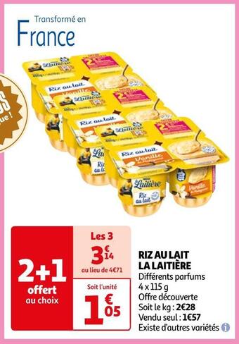 Auchan La laitière riz au lait offre