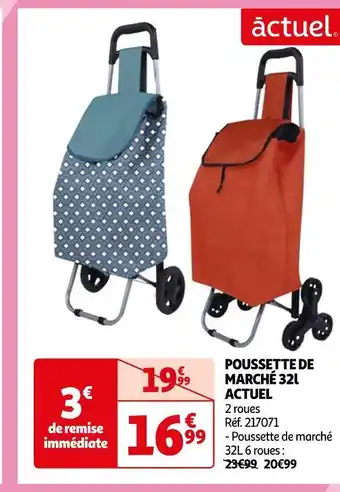 Auchan Actuel poussette de marché 32l offre