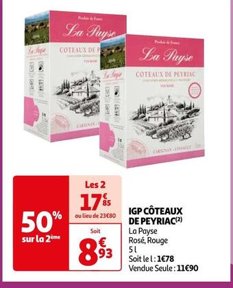 Auchan Supermarché La payse igp côteaux de peyriac offre