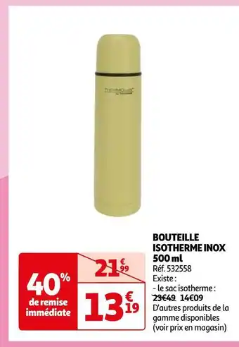 Auchan Bouteille isotherme inox offre