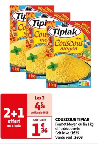 Auchan Tipiak couscous offre