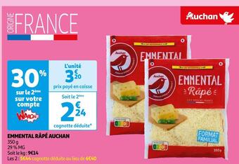 Auchan Auchan emmental râpé offre