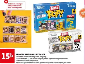 Auchan Bitty pop le lot de 4 figurines offre