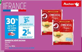 Auchan Supermarché Auchan emmental râpé offre