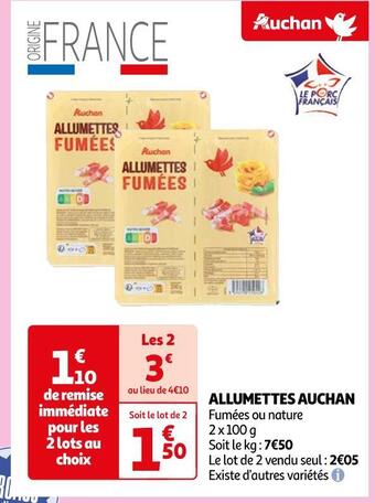 Auchan Auchan allumettes offre