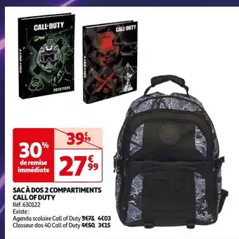Auchan Call of duty sac à dos 2 compartiments offre