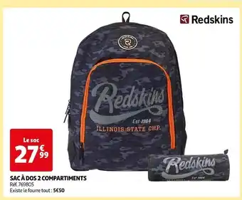 Auchan Redskins sac à dos 2 compartiments offre