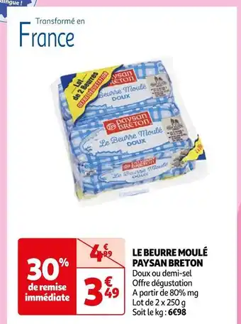Auchan Paysan breton le beurre moulé offre