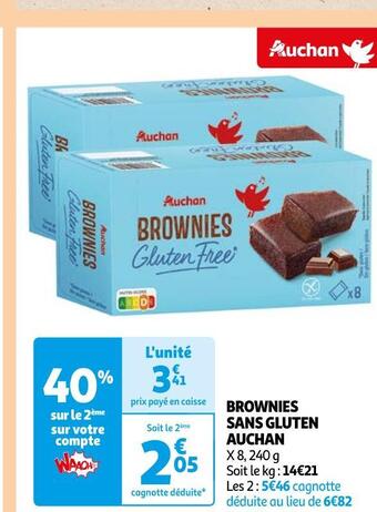 Auchan Auchan brownies sans gluten offre