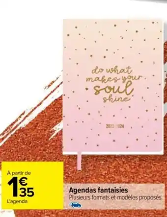 Agendas fantaisies Plusieurs formats et modÚles proposés