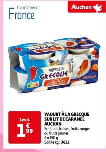 Auchan Auchan yaourt à la grecque sur lit de caramel offre