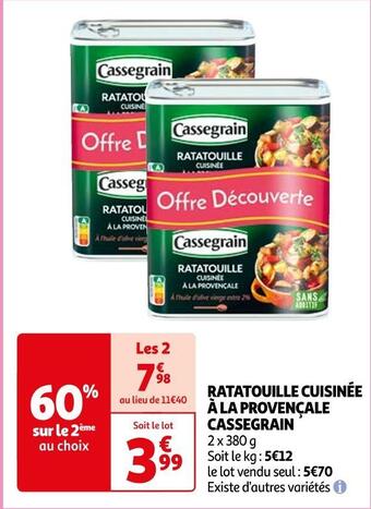 Auchan Cassegrain ratatouille cuisinée à la provençale offre