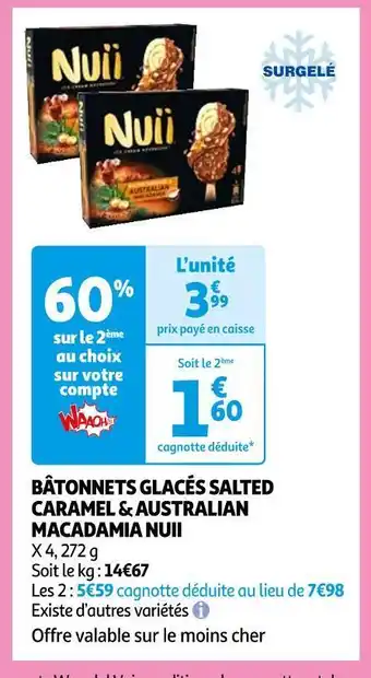 Nuii bùtonnets glacés salted caramel & australian macadamia