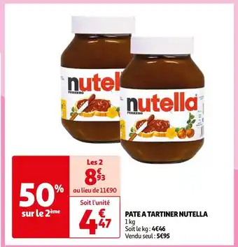Auchan Nutella pate a tartiner offre