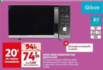 Auchan Supermarché Qilive micro-ondes monofonction q.6465 offre