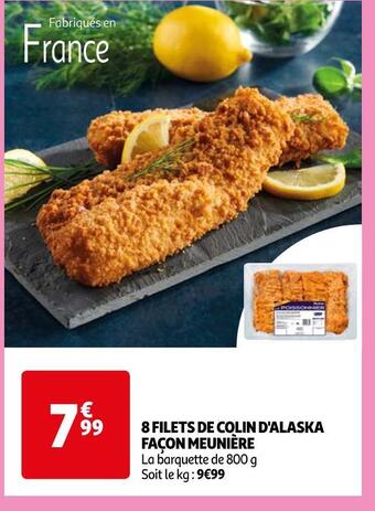 Auchan 8 filets de colin d'alaska façon meunière offre