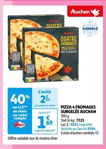 Auchan Auchan pizza 4 fromages surgelée offre
