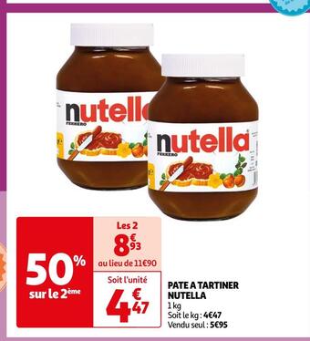 Auchan Supermarché Nutella pate a tartiner offre