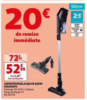 Auchan Qilive aspirateur balai q5590 600102974 offre