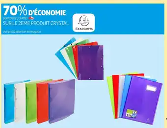 Auchan Exacompta 70% d’économie sur votre compte waaoh ! sur le 2eme produit crystal offre