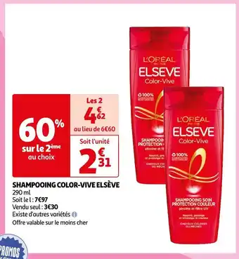 Auchan Elsève shampooing color-vive offre
