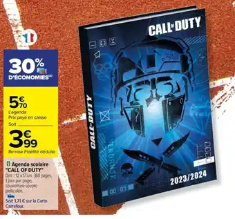 i Agenda scolaire "CALL OF DUTY"