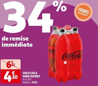 Auchan Supermarché COCA COLA SANS SUCRES offre
