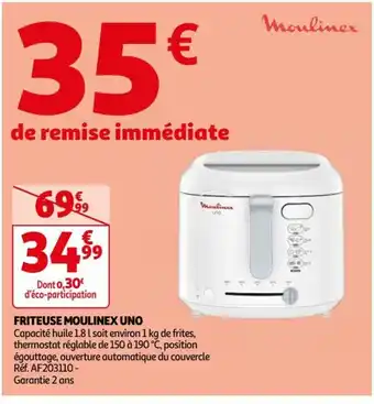 Auchan Supermarché FRITEUSE MOULINEX UNO offre