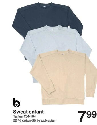 Zeeman Sweat enfant offre