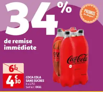 Auchan COCA COLA SANS SUCRES offre
