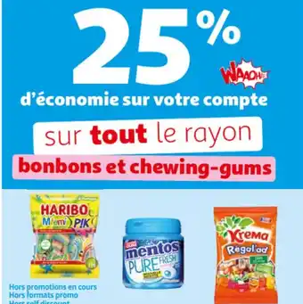 Auchan sur tout le rayon bonbons et chewing-gums offre