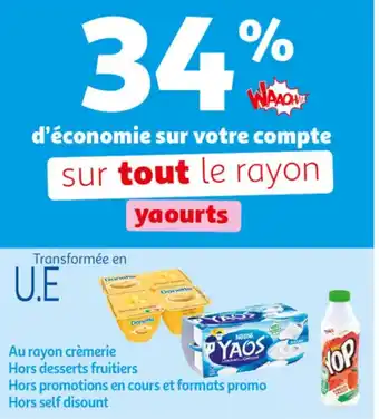 Auchan sur tout le rayon yaourts offre
