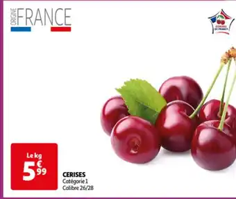 Auchan CERISES Catégorie 1 Calibre 26/28 offre