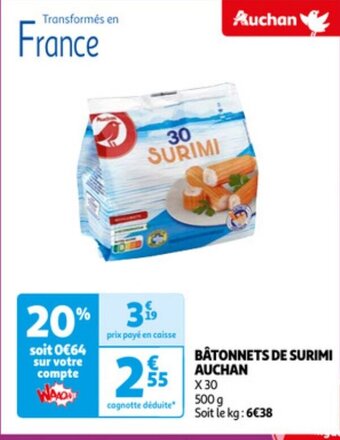 Auchan BÂTONNETS DE SURIMI AUCHAN offre