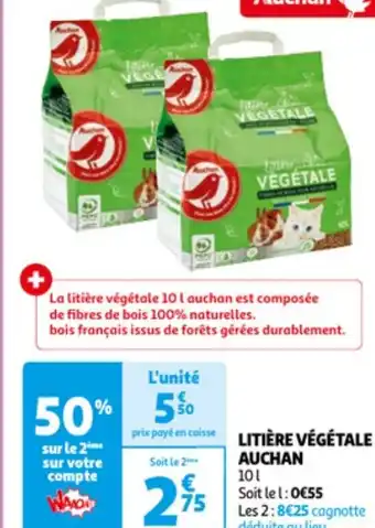 Auchan LITIÈRE VÉGÉTALE AUCHAN offre