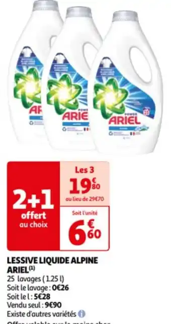 Auchan LESSIVE LIQUIDE ALPINE ARIEL (¹) offre