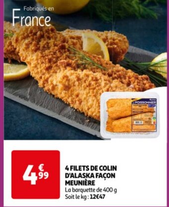 Auchan 4 FILETS DE COLIN D'ALASKA FAÇON MEUNIÈRE offre