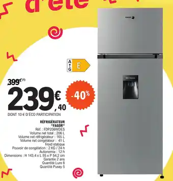 E.Leclerc RÉFRIGÉRATEUR "FAGOR" offre