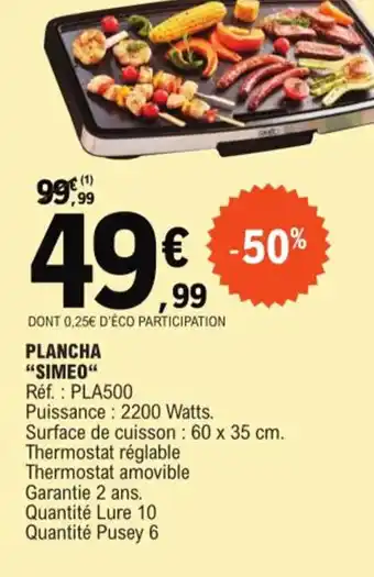 E.Leclerc PLANCHA "SIMEO" offre