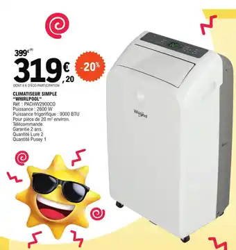E.Leclerc CLIMATISEUR SIMPLE "WHIRLPOOL" offre