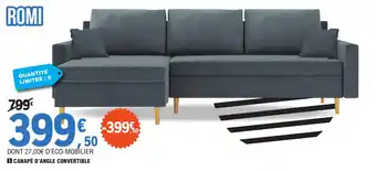 E.Leclerc CANAPÉ D'ANGLE CONVERTIBLE offre