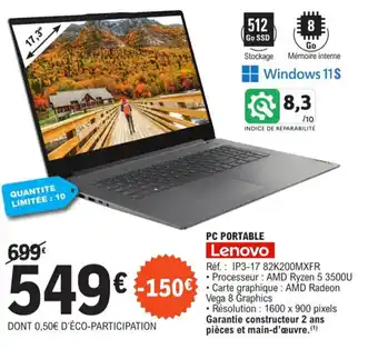 E.Leclerc PC PORTABLE offre