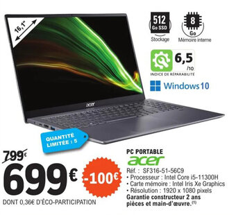 E.Leclerc PC PORTABLE acer offre