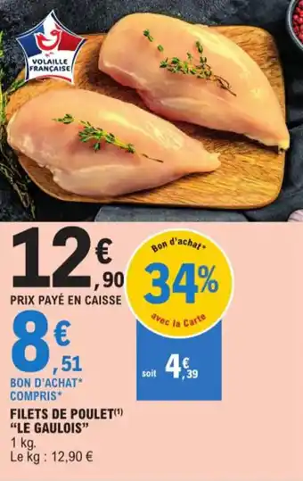E.Leclerc FILETS DE POULET(¹) "LE GAULOIS" offre
