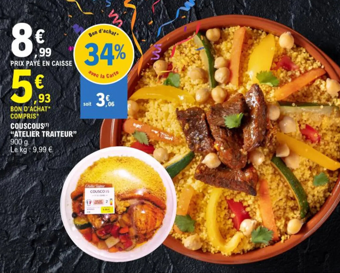 Promo COUSCOUS(¹) "ATELIER TRAITEUR" chez E.Leclerc