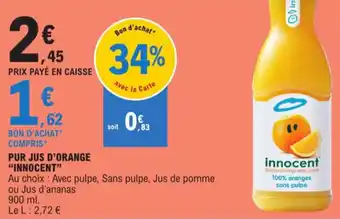 E.Leclerc PUR JUS D'ORANGE "INNOCENT" offre