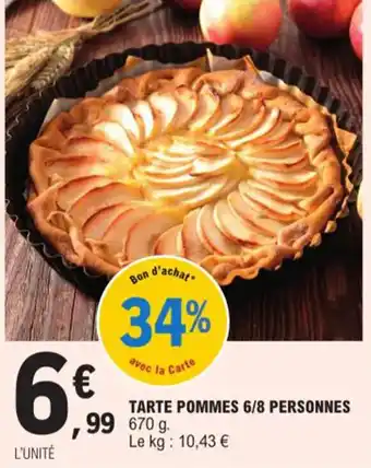 E.Leclerc TARTE POMMES 6/8 PERSONNES offre