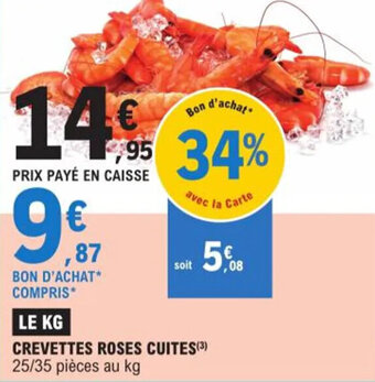 E.Leclerc CREVETTES ROSES CUITES(³) offre